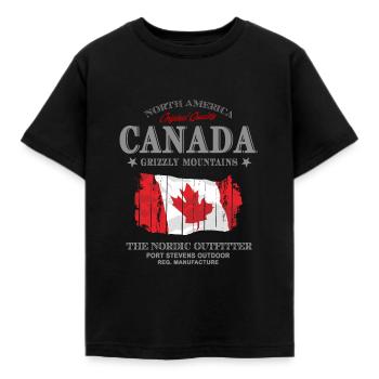 Kanada - Maple Leaf - Canada - Kinder T-Shirt - Schwarz - Vorne - AI Model Kid Female (0cm)