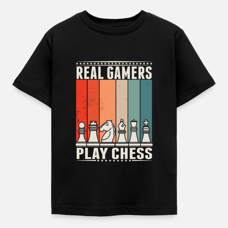 Rétro jeu d’échecs jeu d’échecs jeu d’échecs - T-shirt Enfant - noir
