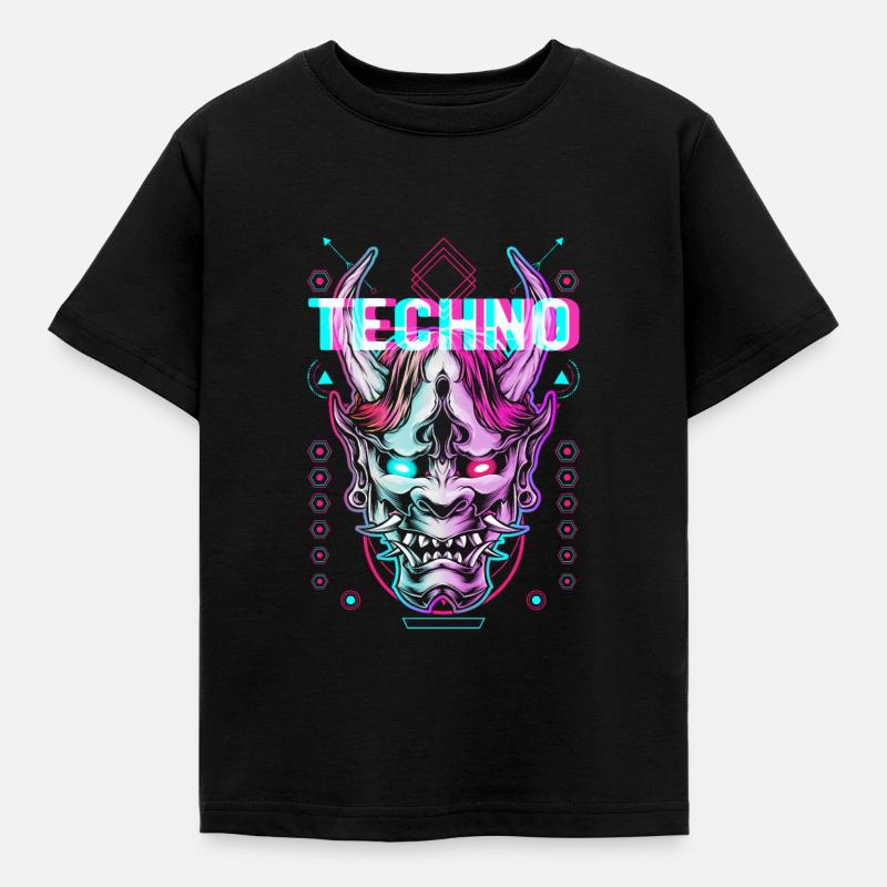 Techno Demon Glitch Électro Basse musique - T-shirt Enfant - noir