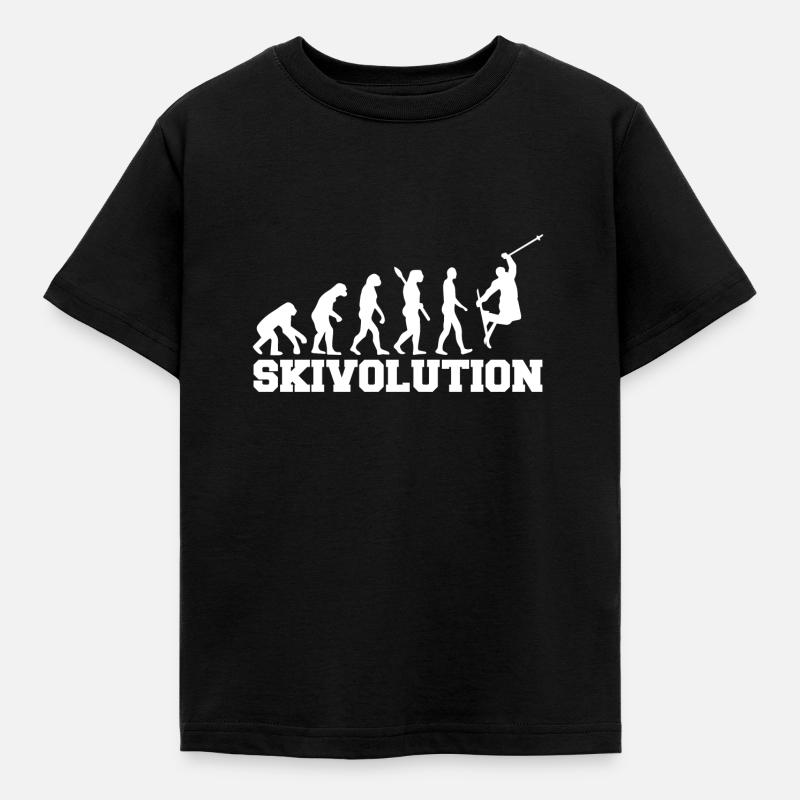 Evolution ski ski resort ski slope ski vacation ski - Kids' T-Shirt - black