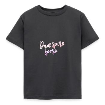 Latin quote - Kids' T-Shirt - dark grey - Front - AI Model Kid Female (0cm)