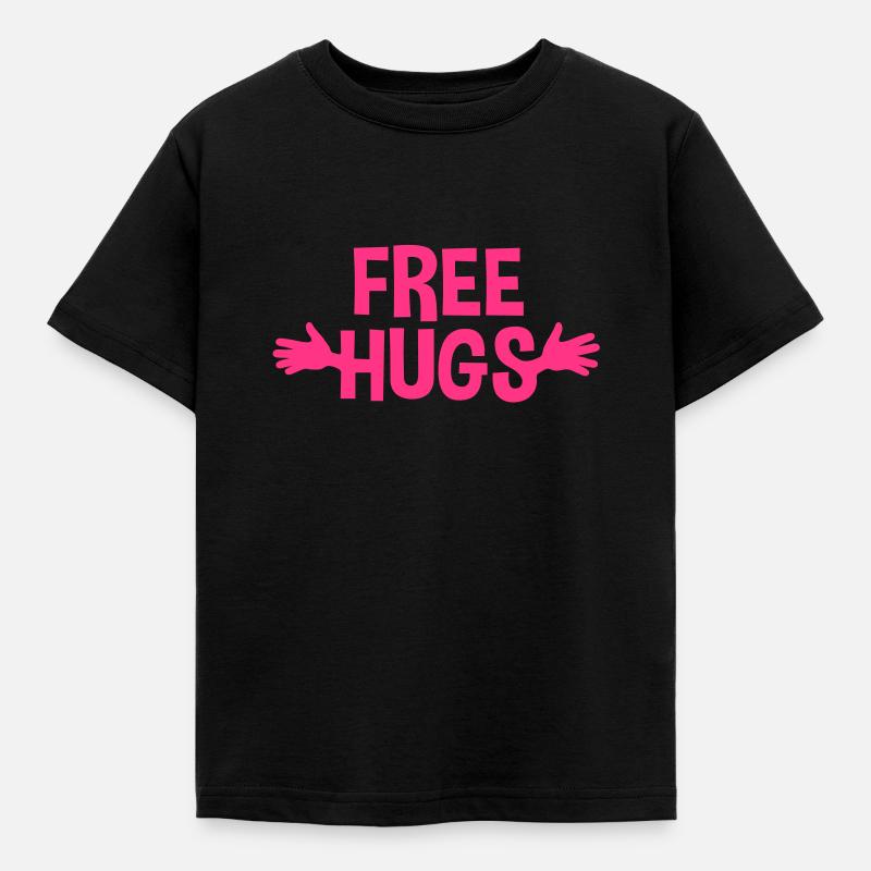 free hugs - Kinder T-Shirt - Schwarz