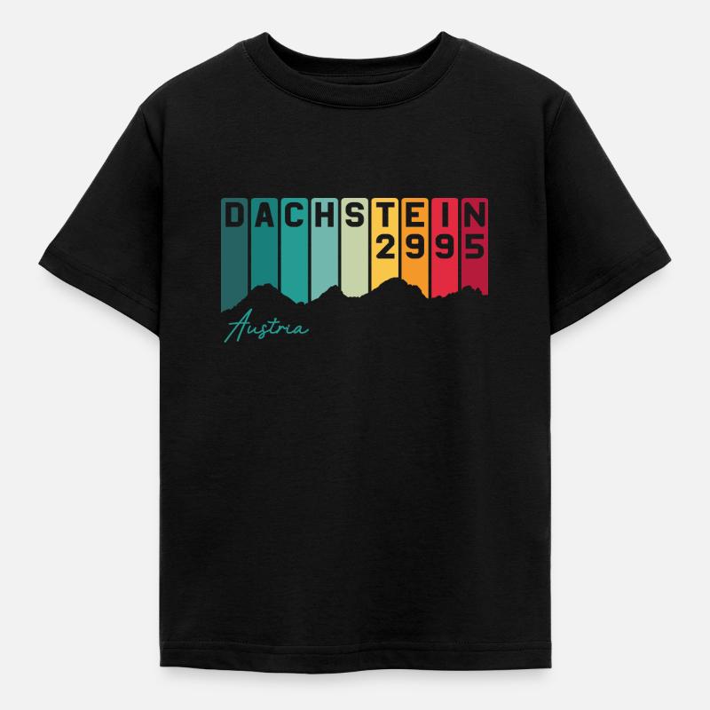 Dachstein Austria Schladming Steiermark Retro Berg - Kinder T-Shirt - Schwarz