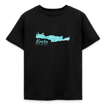 Kreta- Kontur blau - Kinder T-Shirt - Schwarz - Vorne - AI Model Kid Female (0cm)