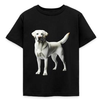 Weißer Labrador (stehend) - Kinder T-Shirt - Schwarz - Vorne - AI Model Kid Female (0cm)