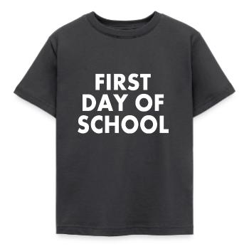 First day of school - Kids' T-Shirt - dark grey - Front - AI Model Kid Female (0cm)