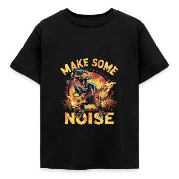 Lärm machen Brüllender Dinosaurier Gitarre - Kinder T-Shirt - Schwarz - Vorne - AI Model Kid Female (0cm)