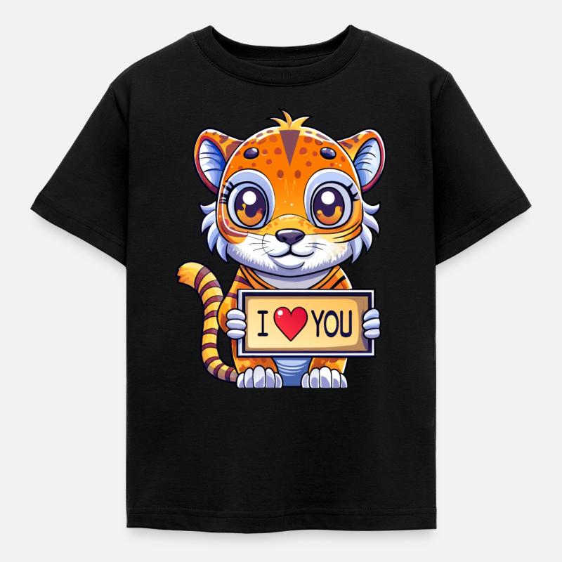 Liebesbotschaft tragendes Tier - Kinder T-Shirt - Schwarz
