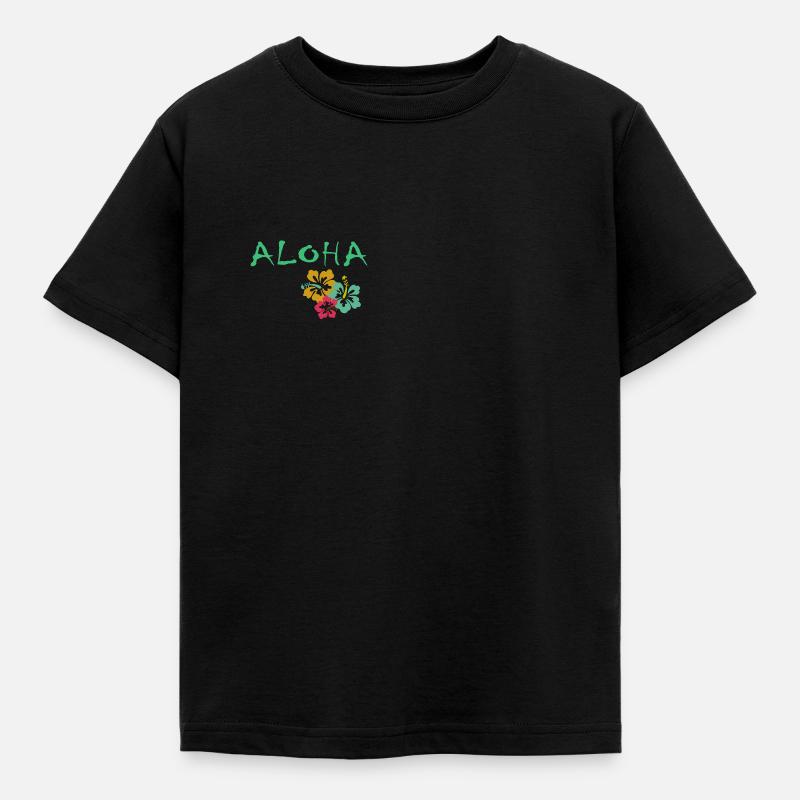 ALOHA - Kinder T-Shirt - Schwarz