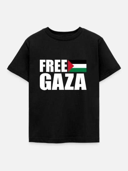 Free gaza - Kinder T-Shirt - Schwarz