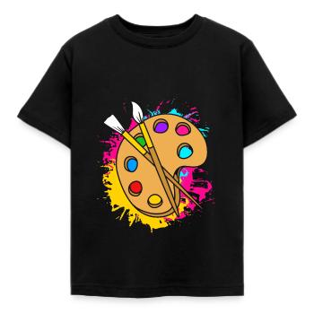 Maler - Kinder T-Shirt - Schwarz - Vorne - AI Model Kid Female (0cm)