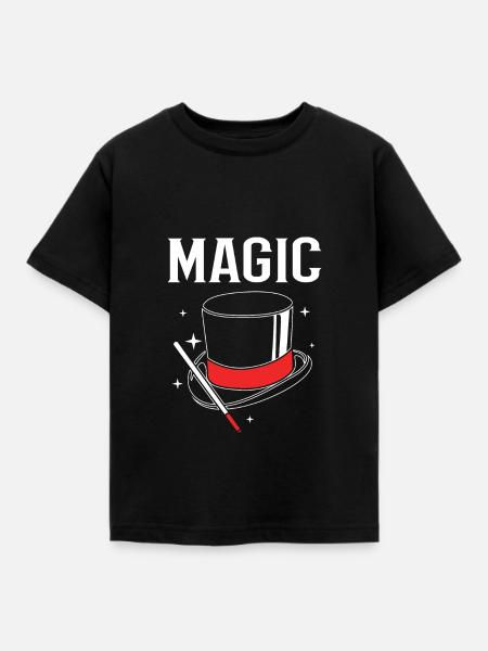 Zauberer - Kinder T-Shirt - Schwarz