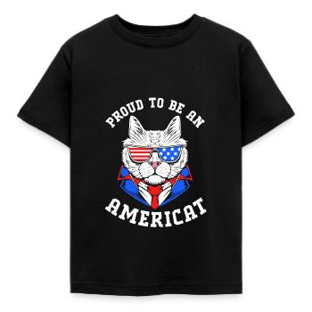 Vierter Juli Nationalfarben Nationalfeiertag USA - Kinder T-Shirt - Schwarz - Vorne - AI Model Kid Female (0cm)