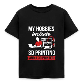 3D Druck Drucken Prototyp - Kinder T-Shirt - Schwarz - Vorne - AI Model Kid Female (0cm)