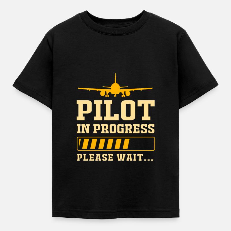 Pilot samolotu - Koszulka dziecięca - czarny