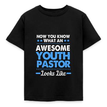 Youth pastor - Kids' T-Shirt - black - Front - AI Model Kid Female (0cm)