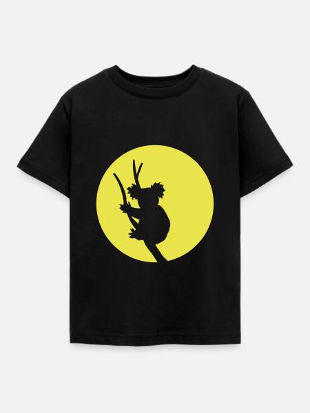Koala In The Moonlight - Kinder T-Shirt - Schwarz