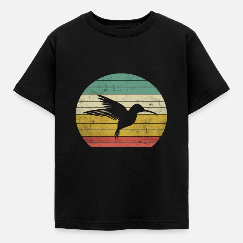Hummingbird design - T-shirt barn - svart