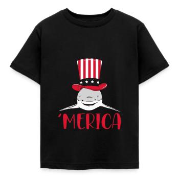 Amerika Haai - Kinderen T-shirt - zwart - Voor - AI Model Kid Female (0cm)