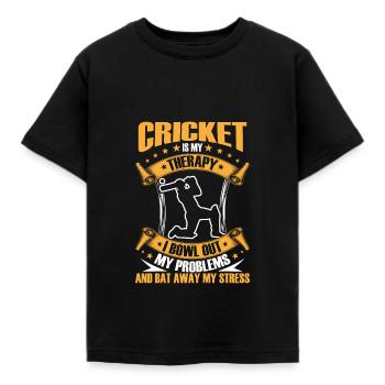 Le cricket le seul jeu - T-shirt Enfant - noir - Devant - AI Model Kid Female (0cm)
