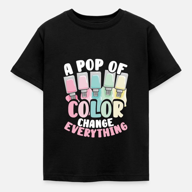 A splash of color changes everything - Kids' T-Shirt - black