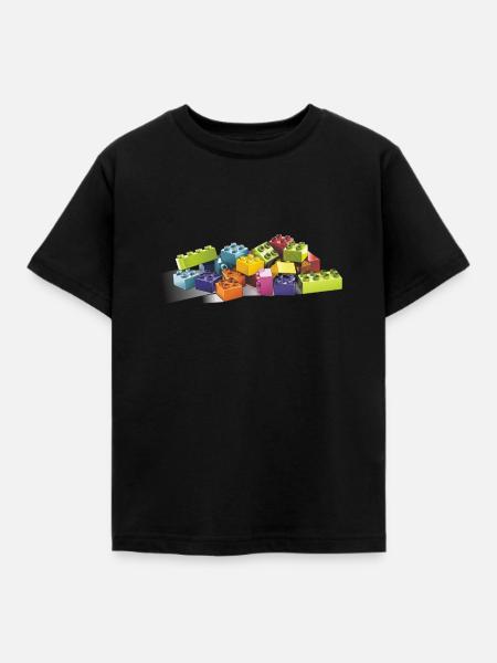 Bausteine - Kinder T-Shirt - Schwarz