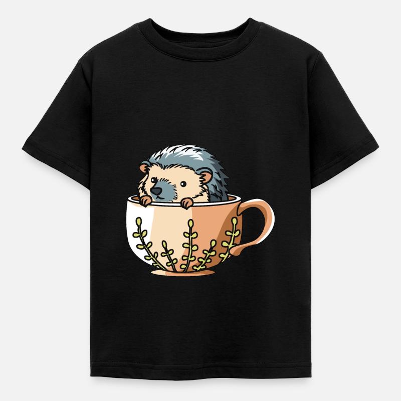 Hérisson avec cruche - T-shirt Enfant - noir