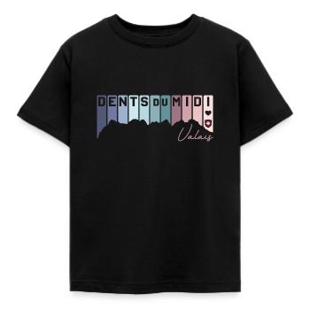 Dents du Midi Valais Valais I love Switzerland Flag - Kids' T-Shirt - black - Front - AI Model Kid Female (0cm)