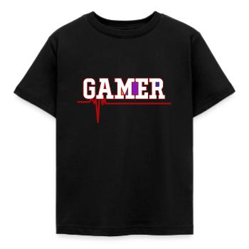 Gamer-Herzschlag-Spiel - Kinder T-Shirt - Schwarz - Vorne - AI Model Kid Female (0cm)