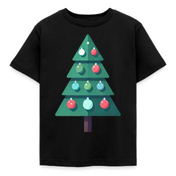 Tannenbaum mit Kugeln - Kinder T-Shirt - Schwarz - Vorne - AI Model Kid Female (0cm)