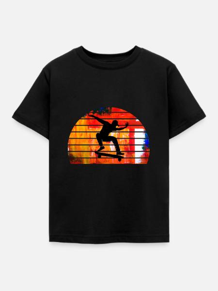 Skateboard - Kinder T-Shirt - Schwarz