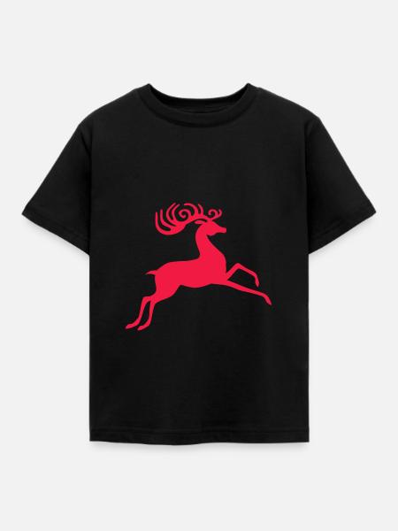 Rentier - Kinder T-Shirt - Schwarz