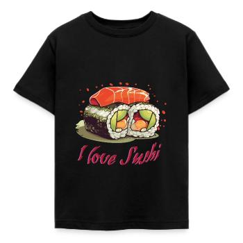 I Love Sushi - Kids' T-Shirt - black - Front - AI Model Kid Female (0cm)