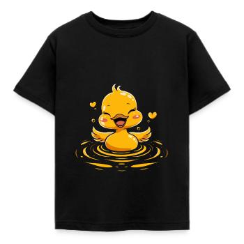 Niedliche Ente Baden Plantschen für Kinder - Kinder T-Shirt - Schwarz - Vorne - AI Model Kid Female (0cm)