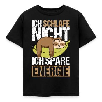 Ich schlafe nicht Ich spare Energie - Kinder T-Shirt - Schwarz - Vorne - AI Model Kid Female (0cm)