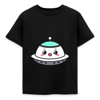 fliegende Untertasse - Kinder T-Shirt - Schwarz - Vorne - AI Model Kid Female (0cm)