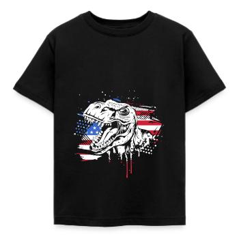 Vierter Juli Nationalfarben Nationalfeiertag USA - Kinder T-Shirt - Schwarz - Vorne - AI Model Kid Female (0cm)