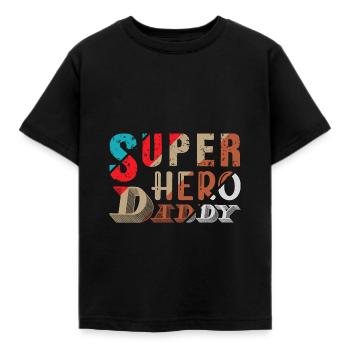 Supper Hero Dad - Kids' T-Shirt - black - Front - AI Model Kid Female (0cm)