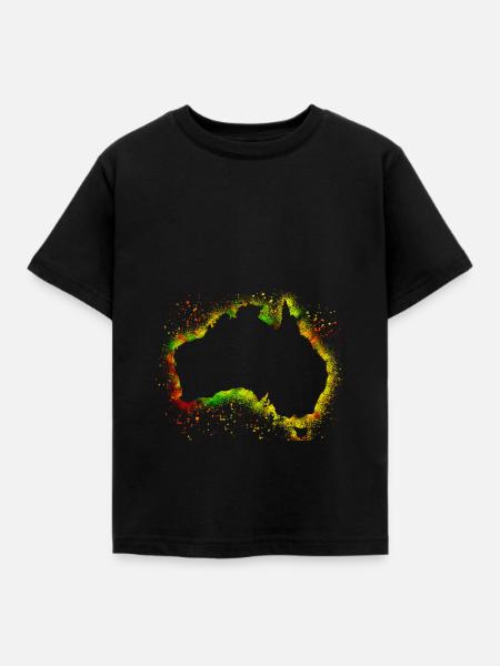 Australien Kontinente - Kinder T-Shirt - Schwarz