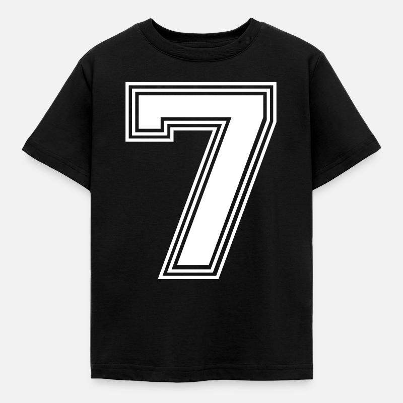 7_Nummer_7_(s31) - Kinder T-Shirt - Schwarz