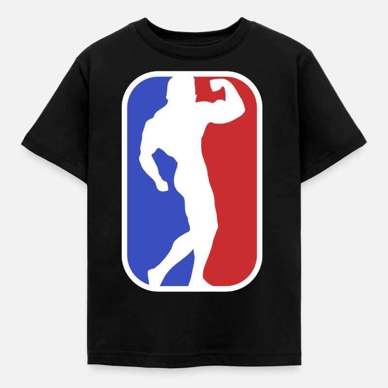 Logo bodybuilder bodybuilder biceps posent Arnold - T-shirt Enfant - noir
