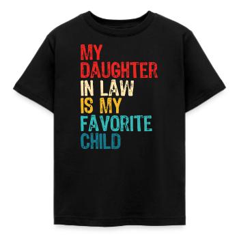 Meine Schwiegertochter ist mein Lieblingskind Retro - Kinder T-Shirt - Schwarz - Vorne - AI Model Kid Female (0cm)