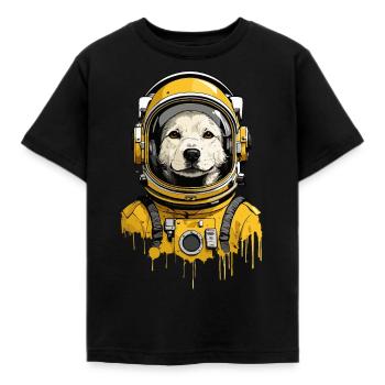 Chien, Astronaute, Espace, Espace, Technologie - T-shirt Enfant - noir - Devant - AI Model Kid Female (0cm)