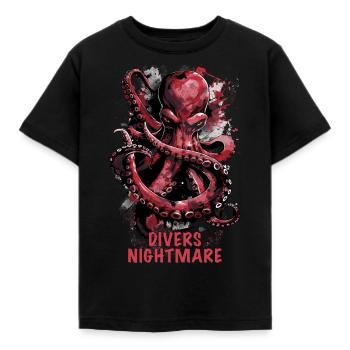 Taucher Diver Nightmare Octopus - Kids' T-Shirt - black - Front - AI Model Kid Female (0cm)
