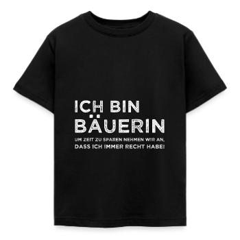 Ich bin Bäuerin Landwirtin - Kinder T-Shirt - Schwarz - Vorne - AI Model Kid Female (0cm)