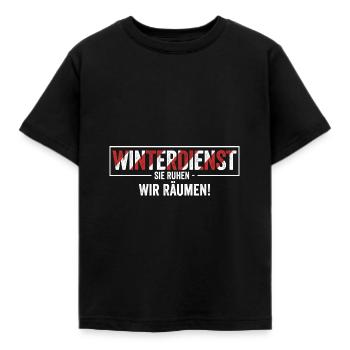 Winterdienst sie Ruhen wir Räumen - Kinder T-Shirt - Schwarz - Vorne - AI Model Kid Female (0cm)
