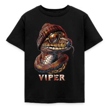 Trendy Snake - Kids' T-Shirt - black - Front - AI Model Kid Female (0cm)