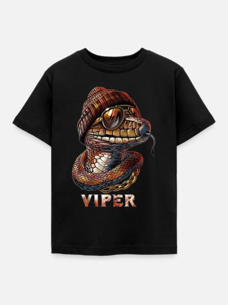 Trendige Schlange - Kinder T-Shirt - Schwarz