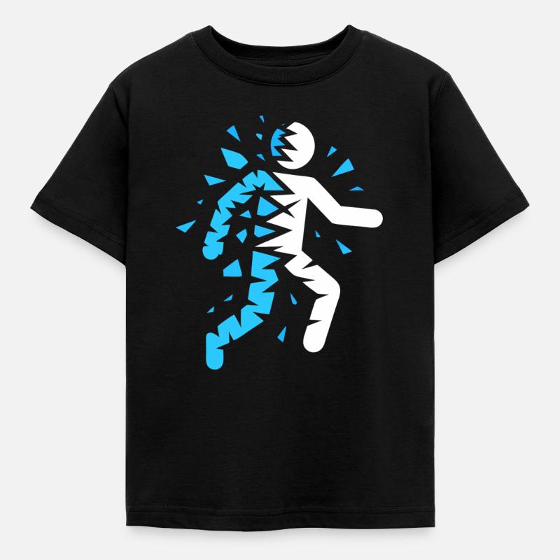 Blue exploded silhouette - Kids' T-Shirt - black