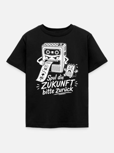 Spul die Zukunft bitte zurück - Kinder T-Shirt - Schwarz